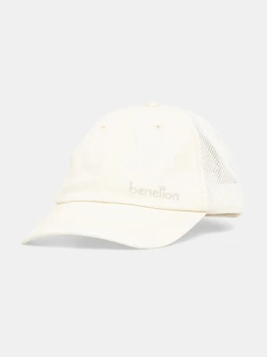 United Colors of Benetton czapka z daszkiem kolor beżowy gładka 6QNGUA01D