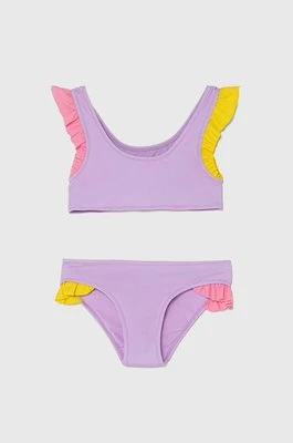 United Colors of Benetton dwuczęściowy strój kąpielowy dziecięcy kolor fioletowy