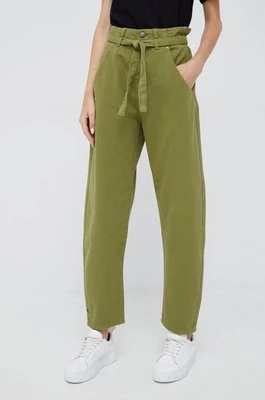 United Colors of Benetton jeansy damskie kolor zielony medium waist