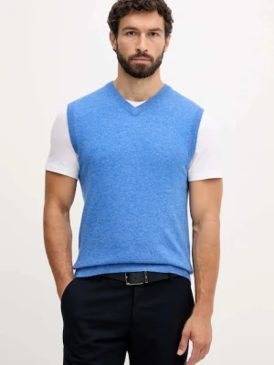 United Colors of Benetton kamizelka wełniana kolor niebieski lekki 1002U400L