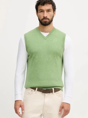 United Colors of Benetton kamizelka wełniana kolor zielony lekki 1002U400L