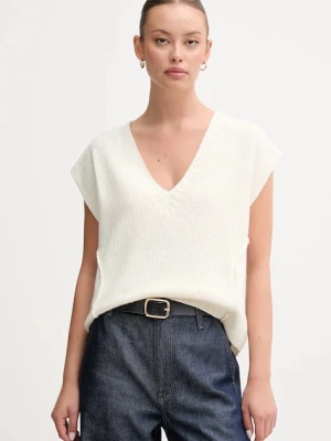 United Colors of Benetton kamizelka z dodatkiem wełny damski kolor beżowy 126WD4033