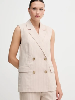 United Colors of Benetton kamizelka z domieszką lnu