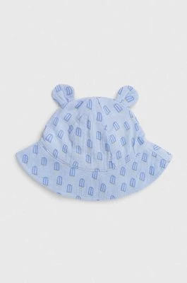 United Colors of Benetton kapelusz bawełniany niemowlęcy kolor niebieski bawełniany