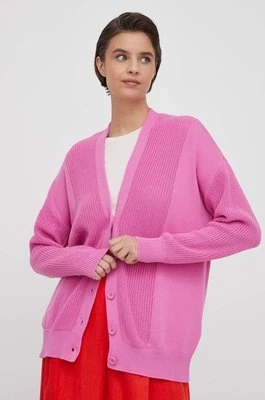 United Colors of Benetton kardigan bawełniany kolor różowy