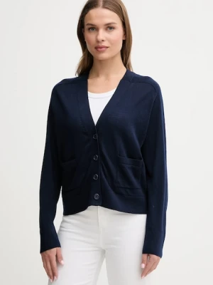United Colors of Benetton kardigan wełniany damski kolor granatowy lekki 11AHD604R