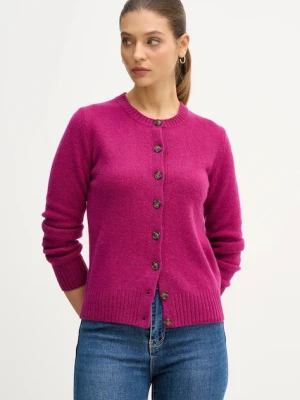 United Colors of Benetton kardigan wełniany kolor fioletowy 103ME500L