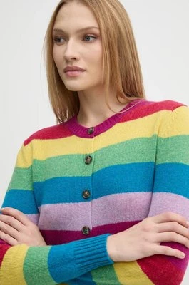 United Colors of Benetton kardigan wełniany kolor multicolor lekki 103ME5014