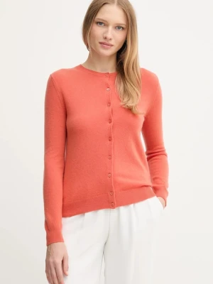 United Colors of Benetton kardigan wełniany kolor pomarańczowy lekki