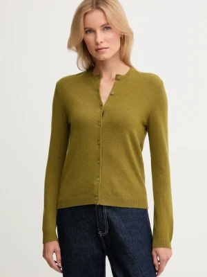 United Colors of Benetton kardigan z dodatkiem wełny damski kolor zielony lekki 102HD502B