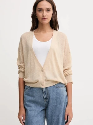 United Colors of Benetton kardigan z wełną damski kolor beżowy lekki 109PD6056