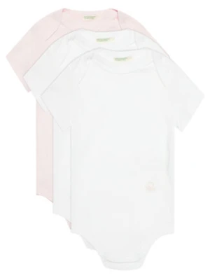 United Colors Of Benetton Komplet 3 par body dziecięcych 3GI70B079 Różowy
