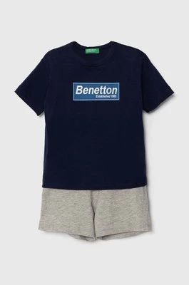 United Colors of Benetton komplet bawełniany dziecięcy kolor granatowy