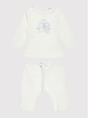 United Colors Of Benetton Komplet bluzka i spodnie 38ZRA1006 Biały Regular Fit