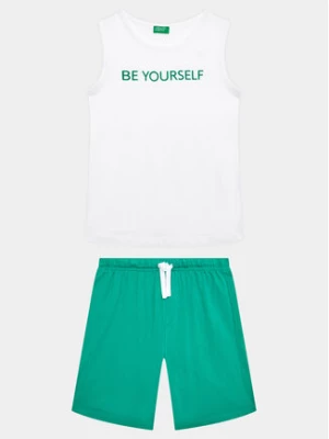 United Colors Of Benetton Komplet t-shirt i spodenki 3096CK005 Biały Regular Fit