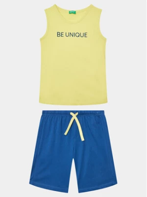 United Colors Of Benetton Komplet t-shirt i spodenki 3096CK005 Żółty Regular Fit