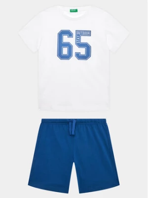 United Colors Of Benetton Komplet t-shirt i spodenki 3096CK006 Biały Regular Fit