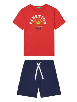 United Colors Of Benetton Komplet t-shirt i spodenki 3096GK00Q Kolorowy Regular Fit