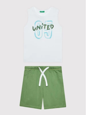 United Colors Of Benetton Komplet top i spodenki 3096CK001 Biały Regular Fit