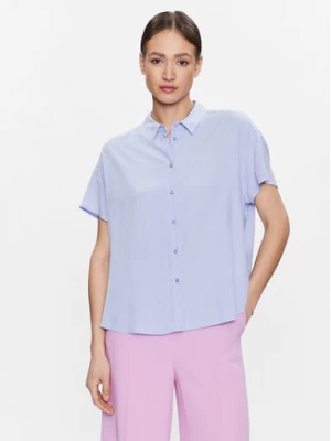 United Colors Of Benetton Koszula 5WPWDQ01M Fioletowy Boxy Fit