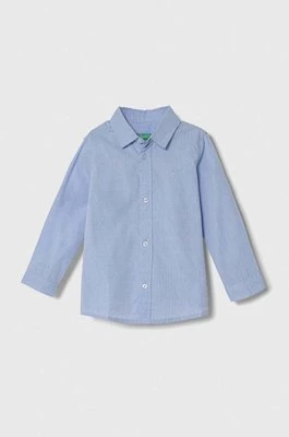 United Colors of Benetton koszula bawełniana dziecięca kolor niebieski