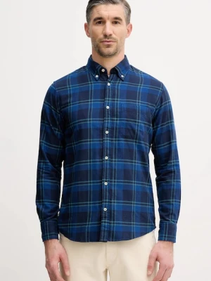 United Colors of Benetton koszula bawełniana męska kolor granatowy regular z kołnierzykiem button-down 5TCRUQ04W