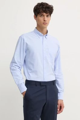 United Colors of Benetton koszula bawełniana męska kolor niebieski regular z kołnierzykiem button-down 5FGBUQ04C