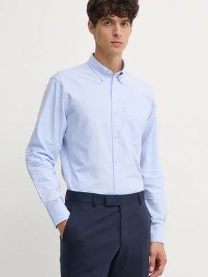 United Colors of Benetton koszula bawełniana męska kolor niebieski regular z kołnierzykiem button-down 5FGBUQ04C