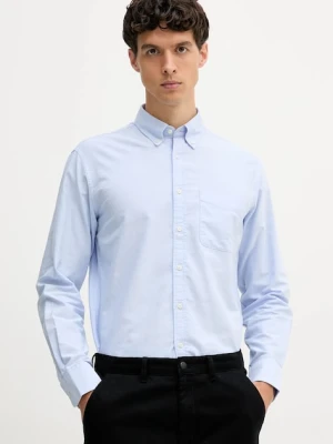 United Colors of Benetton koszula bawełniana męska kolor niebieski regular z kołnierzykiem button-down 5FGBUQ04C