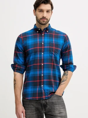 United Colors of Benetton koszula bawełniana męska kolor niebieski regular z kołnierzykiem button-down 5TCRUQ04W