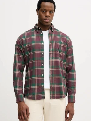 United Colors of Benetton koszula bawełniana męska kolor zielony regular z kołnierzykiem button-down 5TCRUQ04W