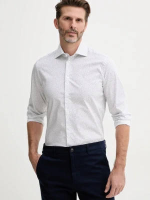 United Colors of Benetton koszula męska kolor biały slim z kołnierzykiem włoskim 5JUEUQ04D