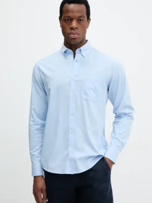 United Colors of Benetton koszula męska kolor niebieski regular z kołnierzykiem button-down 5KFHUQ05R