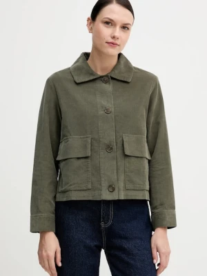 United Colors of Benetton koszula sztruksowa kolor zielony regular z kołnierzykiem klasycznym 294BDN091