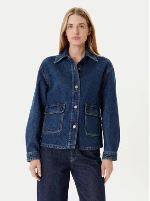 United Colors Of Benetton Kurtka jeansowa 296XDN07R Granatowy Relaxed Fit