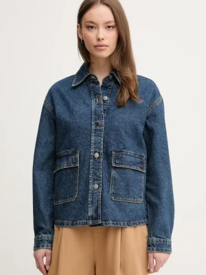 United Colors of Benetton kurtka jeansowa bawełniana kolor niebieski przejściowa 296XDN07R
