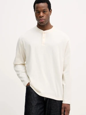 United Colors of Benetton longsleeve bawełniany kolor beżowy gładki 3L6PU10B6