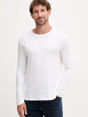 United Colors of Benetton longsleeve bawełniany kolor biały gładki 3JE1J19A9