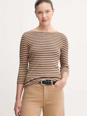 United Colors of Benetton longsleeve bawełniany kolor brązowy 30YSD109W