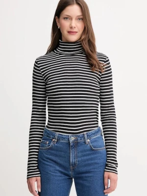 United Colors of Benetton longsleeve bawełniany kolor czarny z golfem 30YSE2225