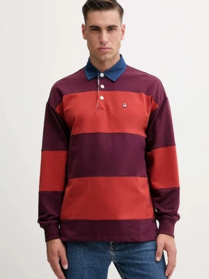 United Colors of Benetton longsleeve bawełniany kolor czerwony wzorzysty 3BC1U302L