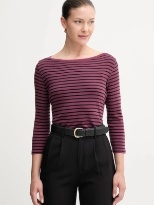United Colors of Benetton longsleeve bawełniany kolor fioletowy 30YSD109W