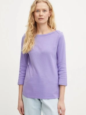 United Colors of Benetton longsleeve bawełniany kolor fioletowy 3GA2E16A1