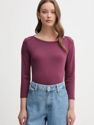 United Colors of Benetton longsleeve bawełniany kolor fioletowy 3GA2E16A1