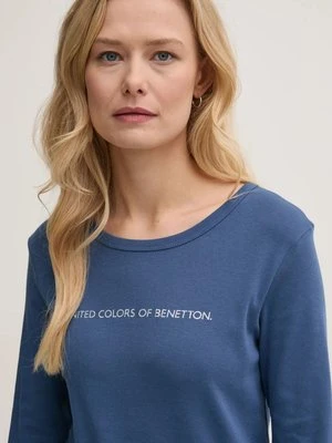 United Colors of Benetton longsleeve bawełniany kolor granatowy 3GA2E16G0