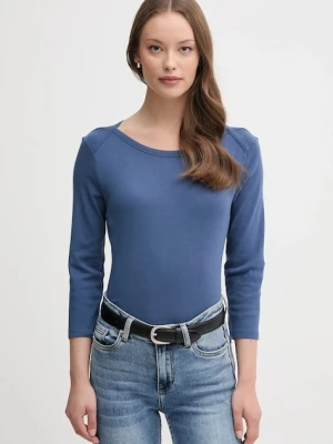 United Colors of Benetton longsleeve bawełniany kolor niebieski 3GA2E16A1