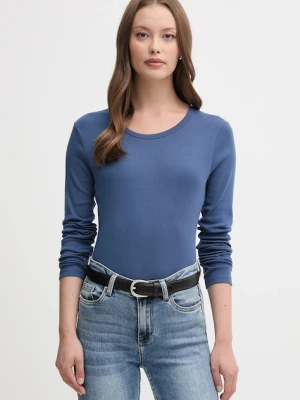 United Colors of Benetton longsleeve bawełniany kolor niebieski 3GA2E16F9