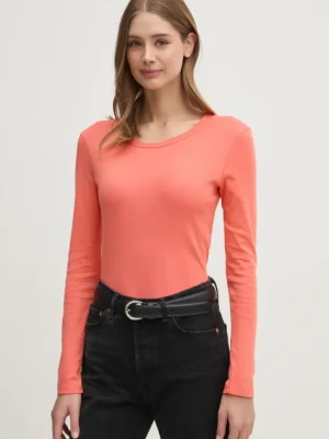 United Colors of Benetton longsleeve bawełniany kolor pomarańczowy 3GA2E16F9