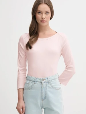 United Colors of Benetton longsleeve bawełniany kolor różowy 3GA2E16A1