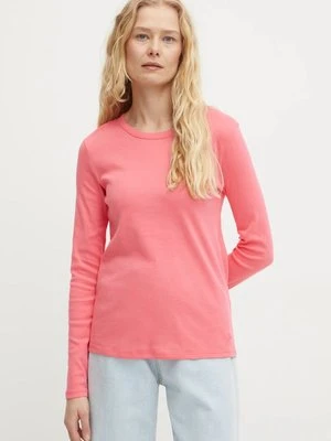 United Colors of Benetton longsleeve bawełniany kolor różowy 3GA2E16F9